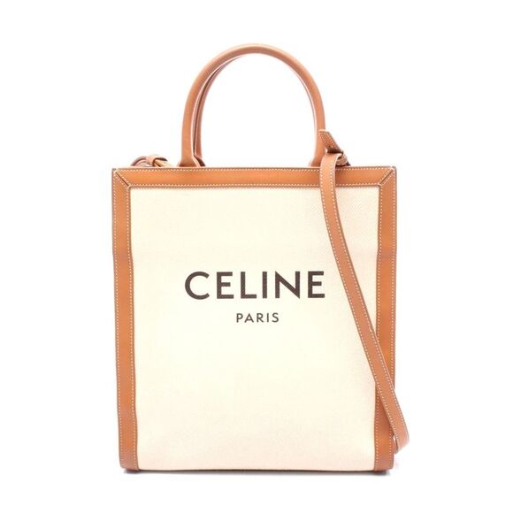 Celine Small Vertical Cabas Tote Bag Canvas Leather - Picture 1 of 8